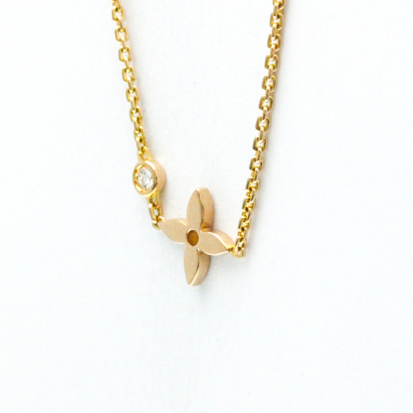 LOUIS VUITTON 18k Gold Diamond Monogram Necklace - Picture 3 of 12